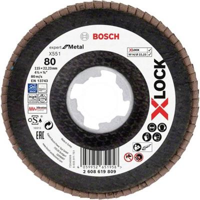 Bosch Accessoires Lamellenschijf X551 115mm G80 Fiber schuin X-LOCK - 2608619809