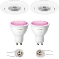 Philips Hue LED Spot Set GU10 - Kantelbaar Rond Ø82mm - Mat Wit - thumbnail