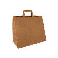 Papieren Draagtas Groot 32+17x27cm bruin (250 stuks) - thumbnail