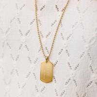 Ketting dog tag hanger met tekst - Goud - thumbnail