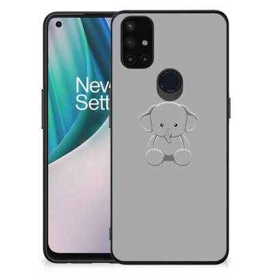 OnePlus Nord N10 5G Hoesje Grijs Baby Olifant OnePlus Nord N10 5G Hoesje Grijs Baby Olifant