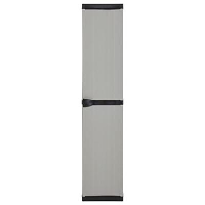 Tuinkast met 3 schappen 34x40x168 cm grijs en zwart