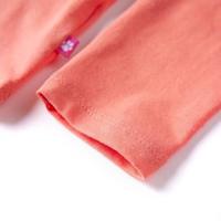 Kindershirt met lange mouwen hertenprint 128 koraalkleurig - thumbnail