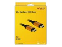 Delock 85729 HDMI-kabel HDMI Aansluitkabel HDMI-A-stekker 2 m Zwart, Goud Afgeschermd (drievoudig), Vergulde steekcontacten, 8K UHD - thumbnail