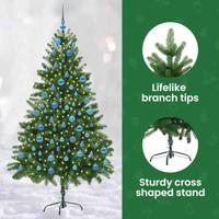 VidaXL Kerstboom met 300 led met standaard groen 180 cm pe - thumbnail
