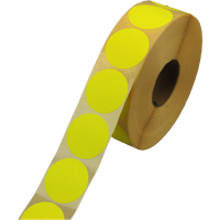 Etiket | Reclame-etiket | papier | permanent | ∅35mm | fluor/geel | rol à 2000 stuks - thumbnail