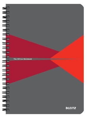 Notitieboek leitz office a5 lijn 180pag grijs rood | 5 stuks