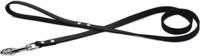 Hondenriem van leer 130cm x 16mm zwart - thumbnail
