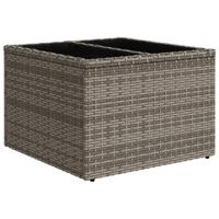 10-delige Loungeset met kussens poly rattan grijs - thumbnail