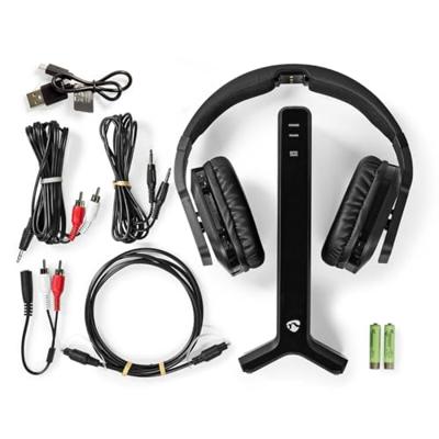 Nedis HPRF321BK Draadloze Tv-koptelefoon Rf Over-ear Maximale Batterijduur: 8 Hrs 25 M Digitale Audio Laadstation Zwart Nedis HPRF321BK Draadloze Tv-koptelefoon Rf Over-ear Maximale Batterijduur: 8 Hrs 25 M Digitale Audio Laadstation Zwart