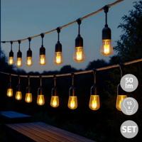 Solar lichtslinger chain met 15 led filament lampen - thumbnail