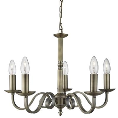 Searchlight Landelijke kroonluchterRichmond 5-lichts 52cm antiek brons - 1505-5AB
