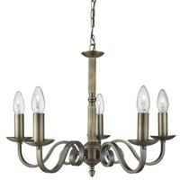 Searchlight Landelijke kroonluchterRichmond 5-lichts 52cm antiek brons - 1505-5AB - thumbnail