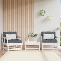 Tuinstoelen 2 st massief grenenhout wit - thumbnail