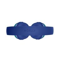 Celly, Hoofdtelefoon met kabel voor kinderen, geïntegreerde microfoon, verstelbare hoofdband, compatibel met AUX-apparaten, jack 3,5 mm, kleur lichtblauw - thumbnail