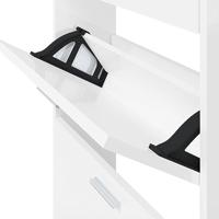 VidaXL Schoenenkast 59x17x108 cm bewerkt hout hoogglans wit - thumbnail