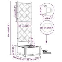Tuin Bloempot Bruin 40 x 40 x 126 cm Staal - thumbnail
