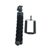 Rollei Selfie Mini - flexibel mini-statief incl. kogelkop en smartphone-adapter; robuust, stabiel, wikkelbaar, buigbaar, met anti-slip rubberen voetjes - zwart - thumbnail