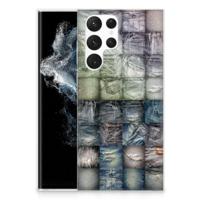 Silicone Back Cover Samsung Galaxy S22 Ultra Spijkerbroeken - thumbnail