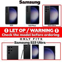 Lunso - Samsung Galaxy S23 Ultra - Gehard Beschermglas - Full Cover Screenprotector - Black Edge - thumbnail