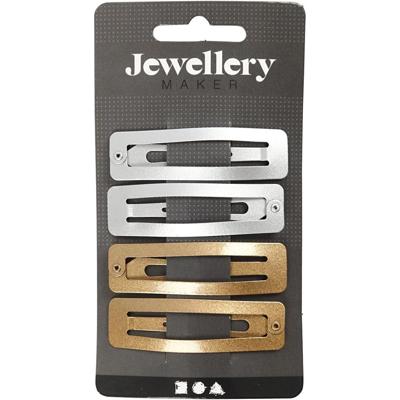 Creativ Company Haarspeld, l: 58 mm, b: 16 mm, goud, zilver, 4 stuk/ 1 doos