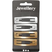 Creativ Company Haarspeld, l: 58 mm, b: 16 mm, goud, zilver, 4 stuk/ 1 doos - thumbnail