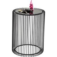 Kare Design Wire Bijzettafel Hoog - Set Van 2 - Zwart Met Glas - thumbnail