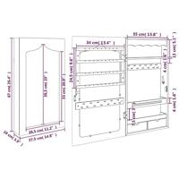 Sieradenkast met spiegel wandgemonteerd 37,5x10x67 cm wit - thumbnail