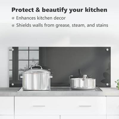 VidaXL Keuken spatscherm donkergrijs 100 x 40 cm gehard glas