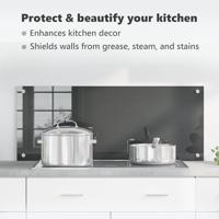 VidaXL Keuken spatscherm donkergrijs 100 x 40 cm gehard glas - thumbnail