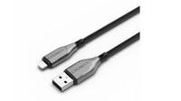 Cygnett Gepantserde Lightning-naar-USB-A-kabel 12W (1M, zwart) - thumbnail