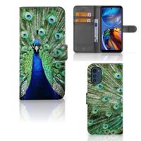 Motorola Moto E32 | Moto E32s | Telefoonhoesje | Met pasjeshouder | Pauw - thumbnail