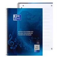 Collegeblok Oxford A4+ muziek 4-gaats 100 pagina's 80gr blauw | 10 stuks - thumbnail