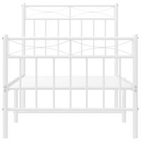 Bedframe met hoofd- en voeteneinde metaal wit 75x190 cm - thumbnail
