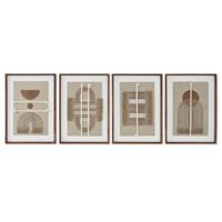 Canvas Home ESPRIT Wit Natuurlijk Modern Scandinavisch 36 X 2,3 X 50,3 cm (4 Stuks) - thumbnail