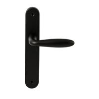 Hardbrass Deurkruk Istanbul op ovaal langschild blind - zwart - thumbnail