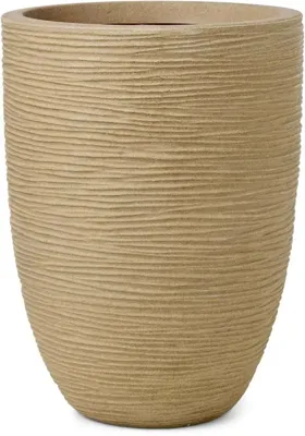 Capi nature elegant laag rib nl vaas 34x46 cm beige