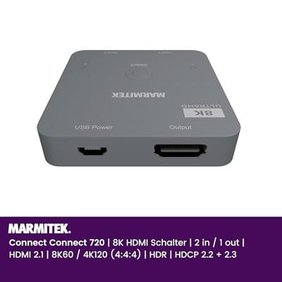 Connect 720 - HDMI switch 8K 60Hz - 4K 120Hz - HDMI 2.1 - 2 in / 1 uit Connect 720 - HDMI switch 8K 60Hz - 4K 120Hz - HDMI 2.1 - 2 in / 1 uit