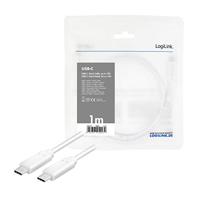 LogiLink USB-kabel USB 3.2 Gen1 (USB 3.0 / USB 3.1 Gen1) USB-C stekker, USB-C stekker 1.00 m Wit CU0131 - thumbnail