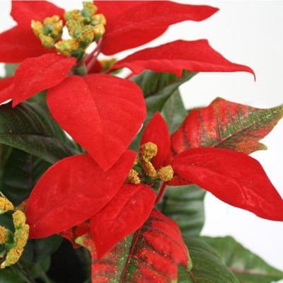 Poinsettia kunstplant 25cm in pot - rood