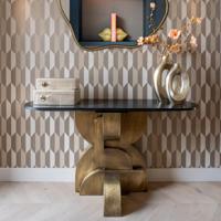 Richmond Sidetable 'Maddox' Marmer en Brass, 130cm - thumbnail
