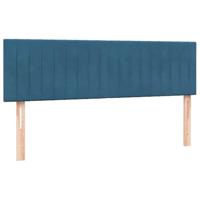 Boxspring met matras fluweel donkerblauw 160x210 cm - thumbnail