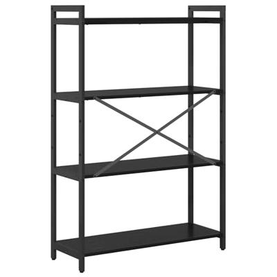 Boekenkast Zwart eiken 80 x 30 x 118 cm Bewerkt hout