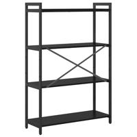 Boekenkast Zwart eiken 80 x 30 x 118 cm Bewerkt hout - thumbnail