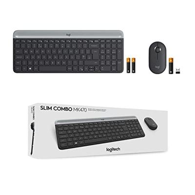 Logitech - MK470 Ultraslank draadloos toetsenbord + muis en stil draadloos systeem - Compacte en platte lay-out - 2,4 GHz USB-ontvanger Logitech - MK470 Ultraslank draadloos toetsenbord + muis en stil draadloos systeem - Compacte en platte lay-out - 2,4 GHz USB-ontvanger