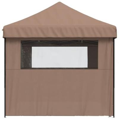Partytent inklapbaar pop-up met 4 zijwanden bruin Partytent inklapbaar pop-up met 4 zijwanden bruin