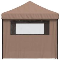 VidaXL Partytent inklapbaar pop-up met 4 zijwanden bruin - thumbnail