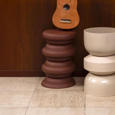 Dutchbone Bijzettafel/Kruk 'Artemis' kleur Terra Dutchbone Bijzettafel/Kruk 'Artemis' kleur Terra