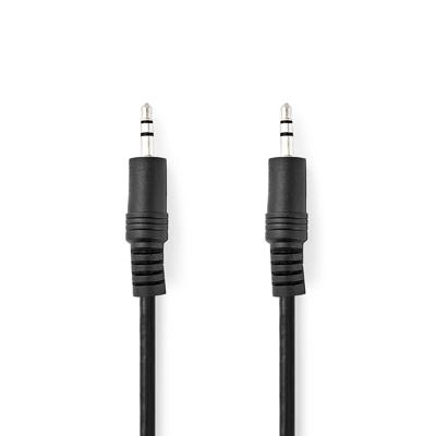 Stereo-Audiokabel | 3,5 mm Male | 3,5 mm Male | Vernikkeld | 1.00 m | Rond | Zwart