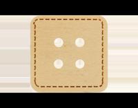 Knoop vierkant met stikrand 12,5 mm - thumbnail